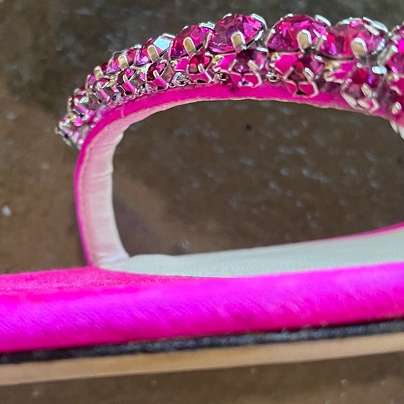 Jimmy Choo Heels.Size 41.5 EU (11.5 US).MEIRA 85,SATIN W/CRYSTAL PIECE.FUCHSIA - Picture 14 of 17